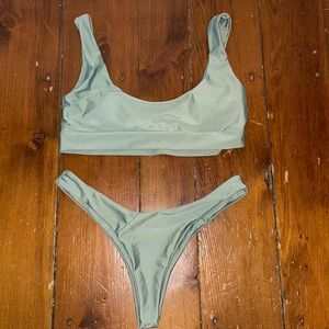 🍋Pale Green Thong Bikini